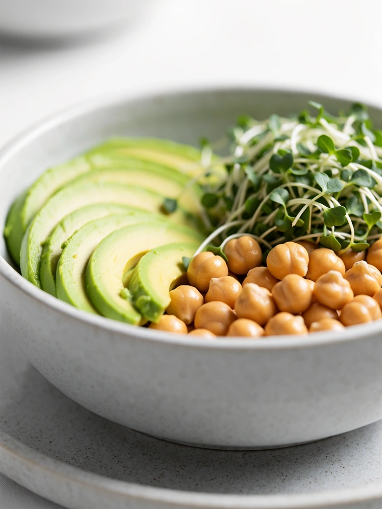 Balanced nutrition bowl with fresh ingredients